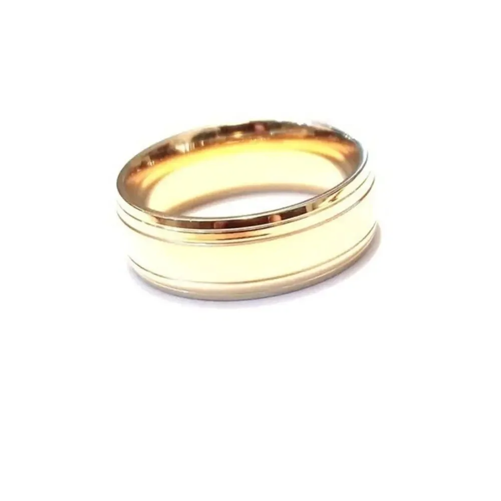New gold 316L stainless steel ring size 13‎